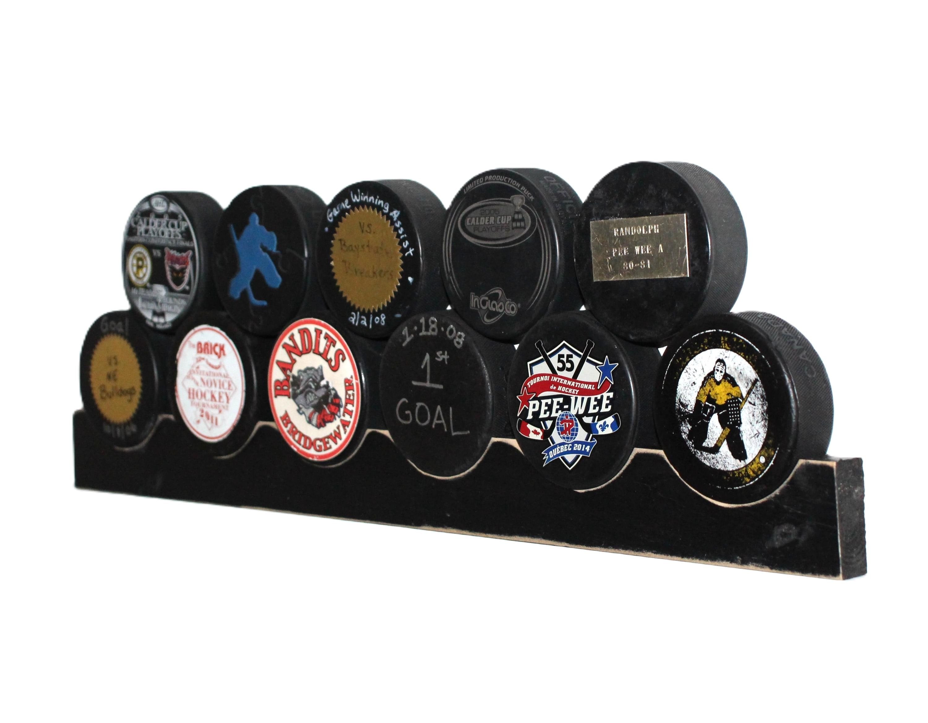 Hockey Stick Key Rack: Stick with Hooks, Coat, Hat, Mini Hockey Sticks, Medals & Ribbons Display