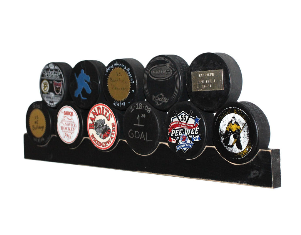 Hockey Stick Hat Rack: Stick with Hooks, Coat, Keys, Mini Hockey Sticks, Medals & Ribbons Display