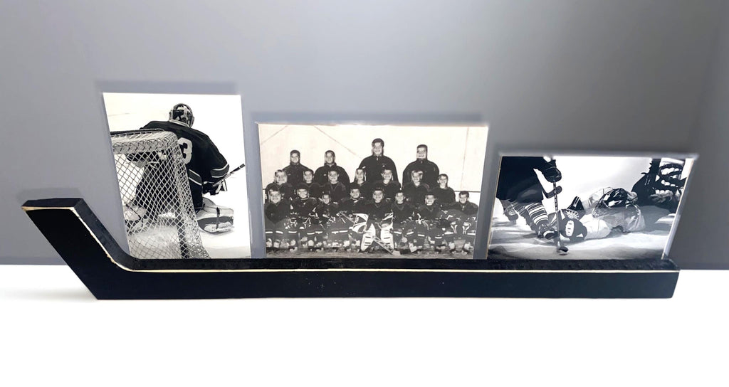 Hockey Stick Hat Rack: Stick with Hooks, Coat, Keys, Mini Hockey Sticks, Medals & Ribbons Display
