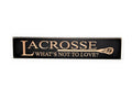 Lacrosse Sign: Wood, Black, Coach Gift, Player Room Decor