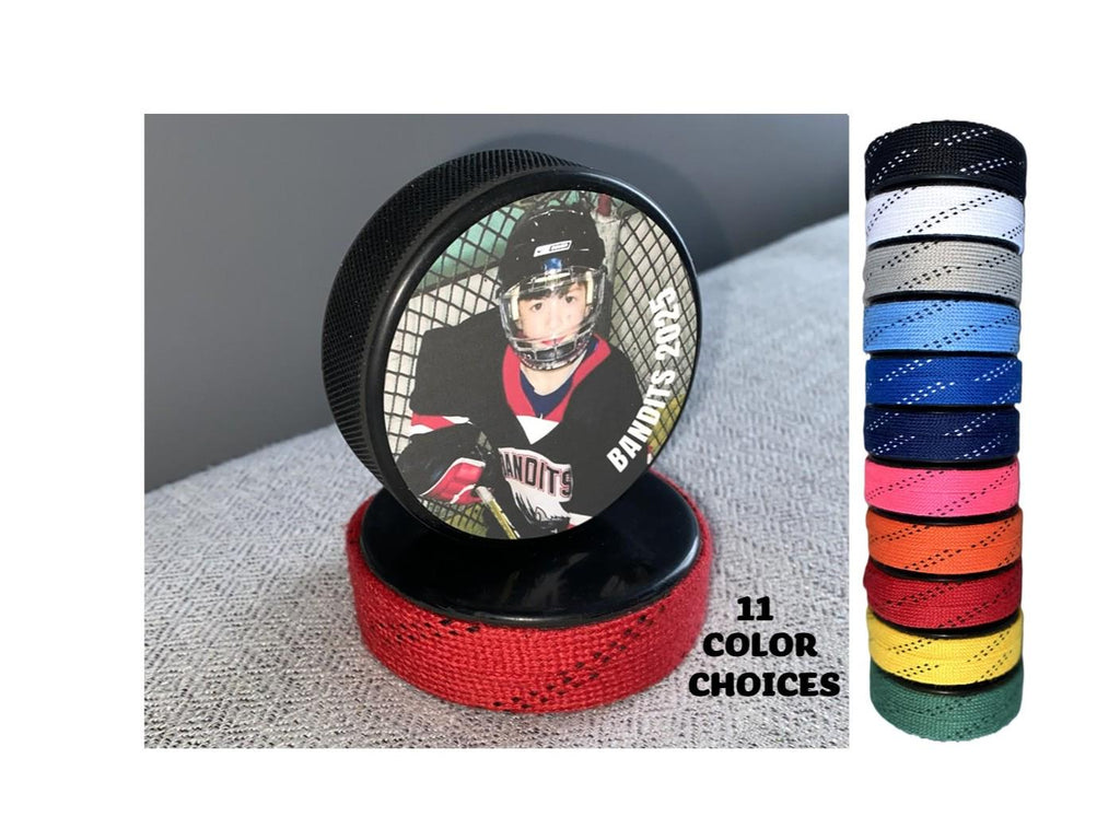 Custom Photo Hockey Puck: Personalized, Player, Coach, Team, 11 Color Choices