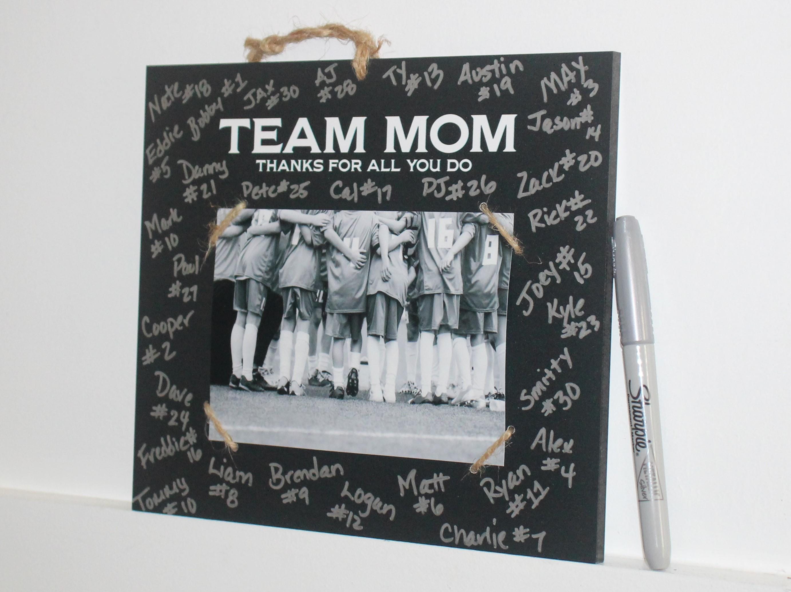 Personalized Team Mom Photo Frame: End of Season Sports Gift, Lacrosse, Baseball, Softball, Track