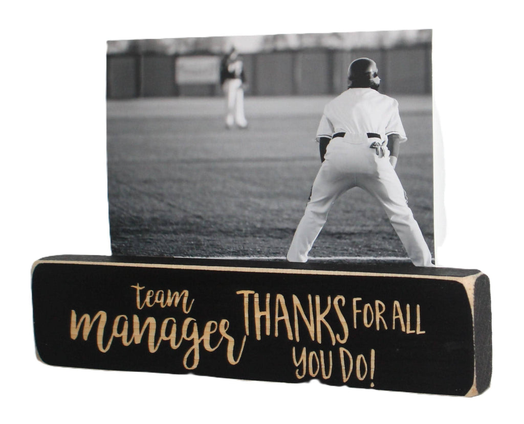 Team Manager Photo Frame: Laser Cut Wood Sports Gift