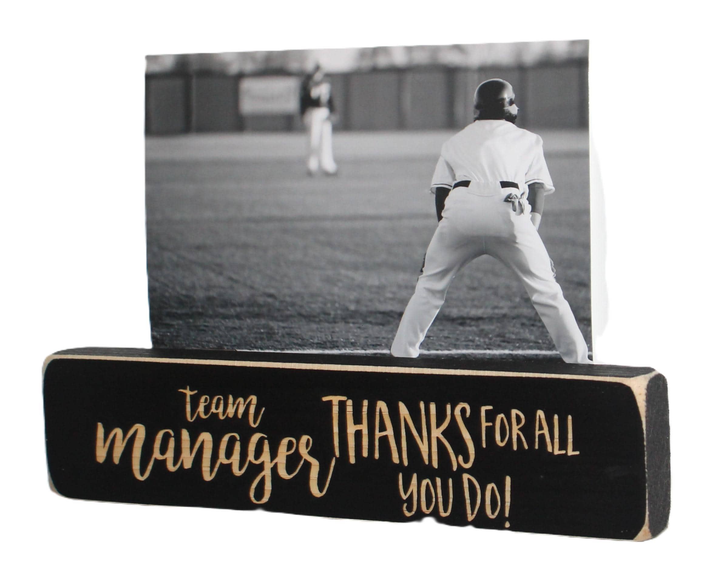 Team Manager Photo Frame: Laser Cut Wood Sports Gift