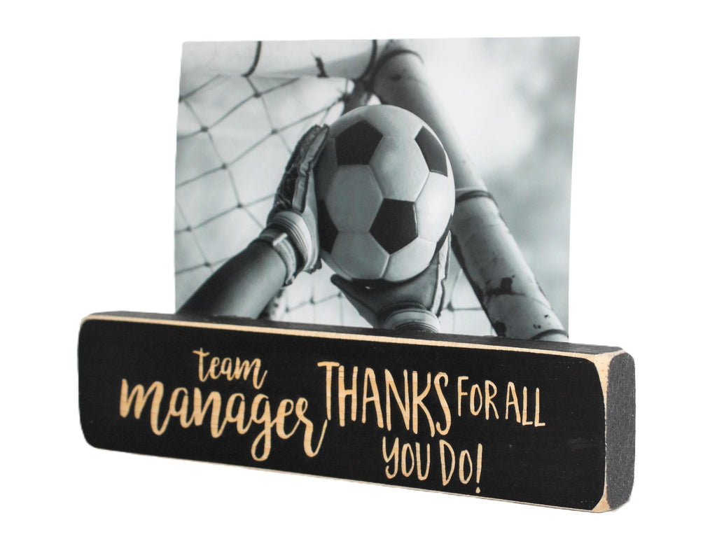 Team Manager Photo Frame: Laser Cut Wood Sports Gift