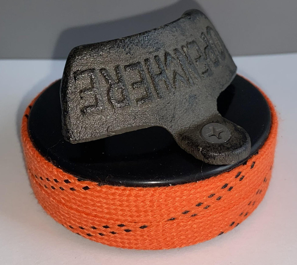 Hockey Puck Bottle Opener: Hockey Laces, Gift for Hockey Fan, Coach, Dad