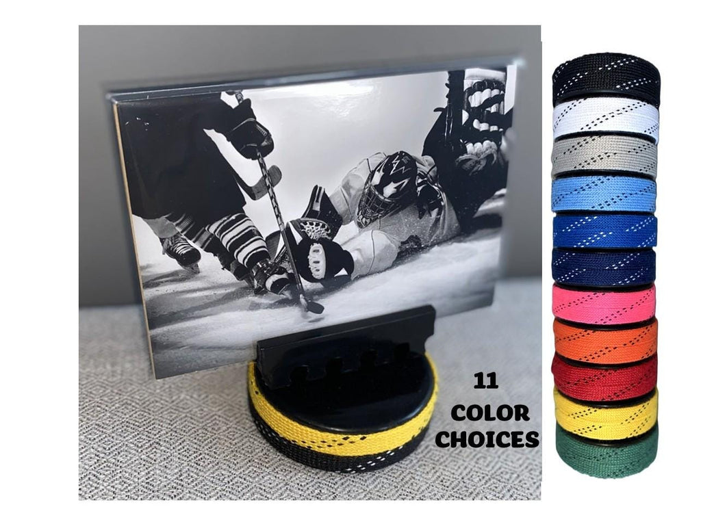 Hockey Puck Photo Holder: Hockey Gift, Room Decor