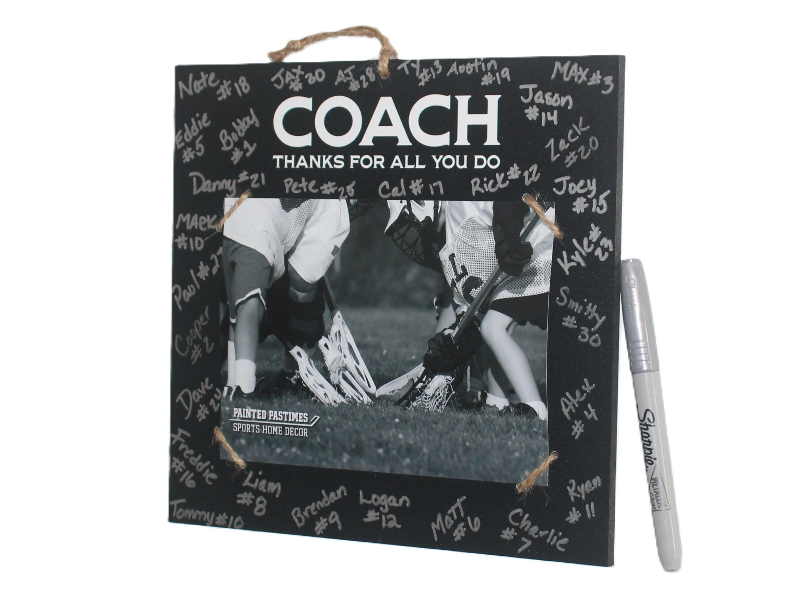 Personalized Coach Photo Frame: Team Signing Gift, Baseball, Lacrosse, Softball, Volleyball, Track