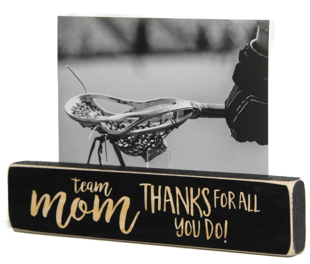 Team Mom Photo Display: Laser Cut Wood Sports Picture Frame