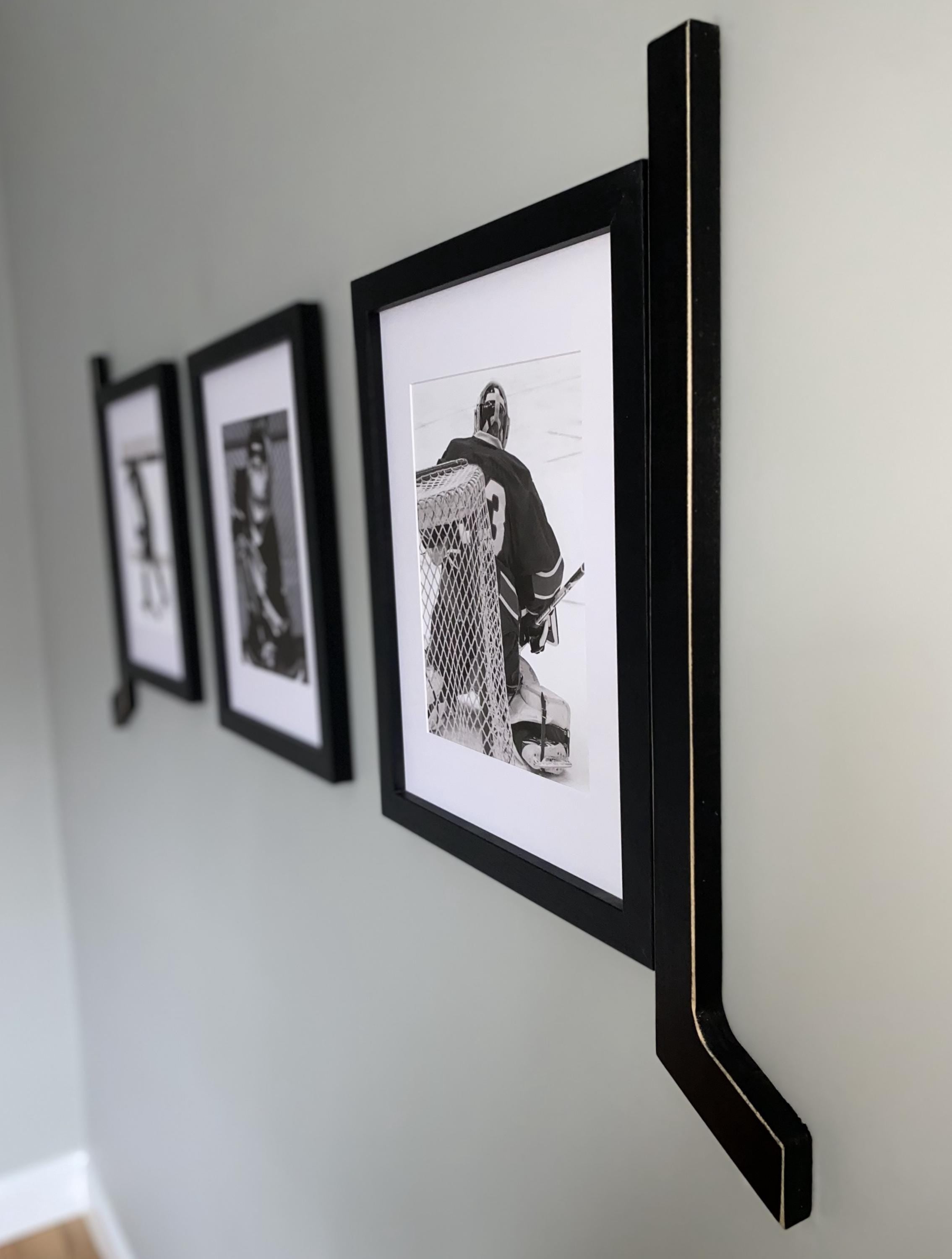 Hockey Stick Matted Photo Frame: Personalize by Team Signing the Mat, Hockey Coach Gift, Hockey Wall Decor, 8x10 Photo, Black