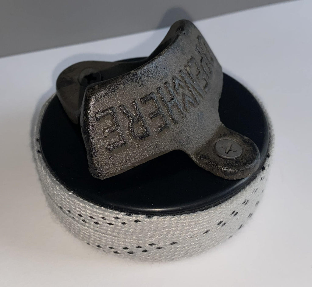 Hockey Puck Bottle Opener: Hockey Laces, Gift for Hockey Fan, Coach, Dad