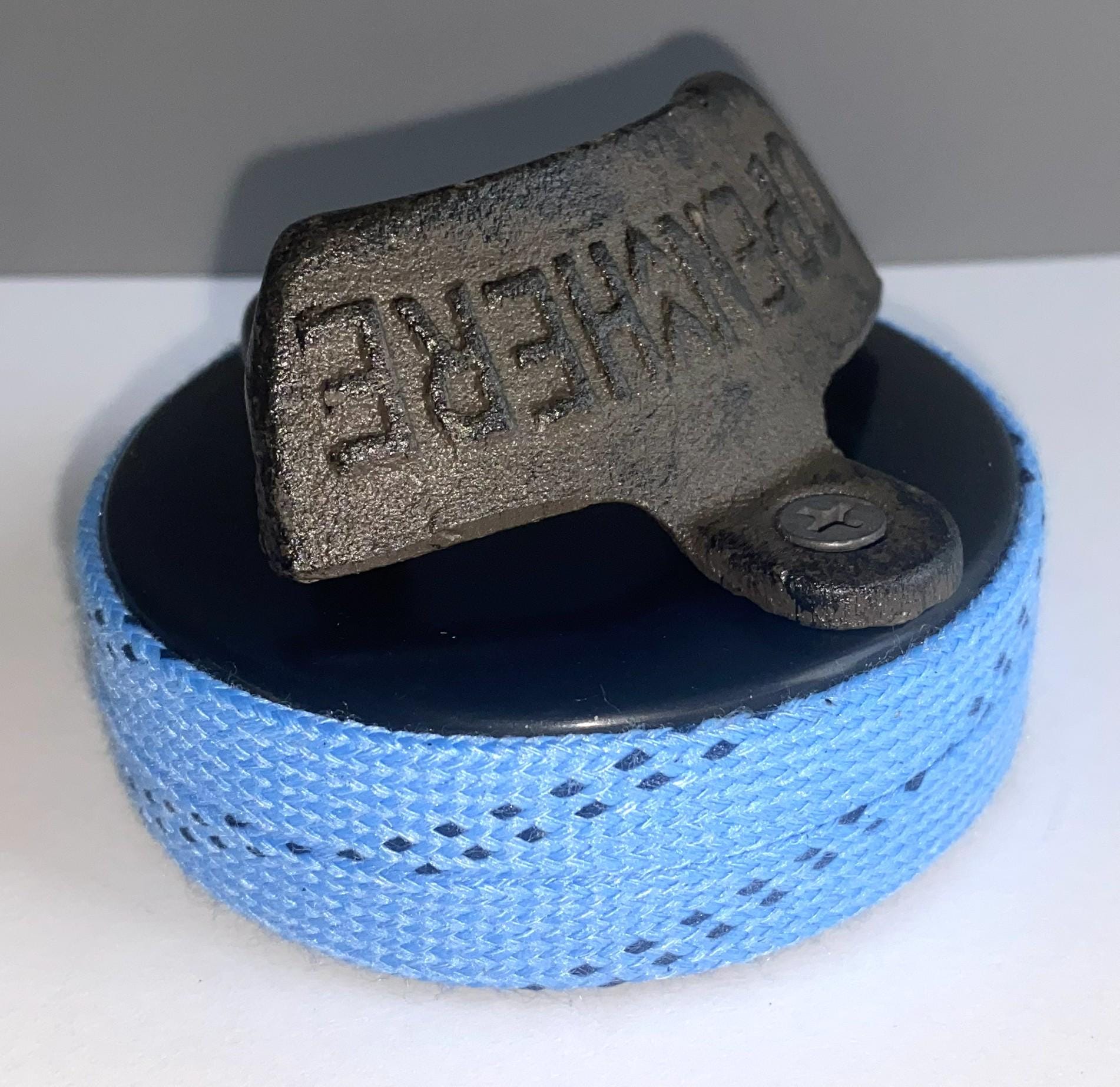 Hockey Puck Bottle Opener: Hockey Laces, Gift for Hockey Fan, Coach, Dad