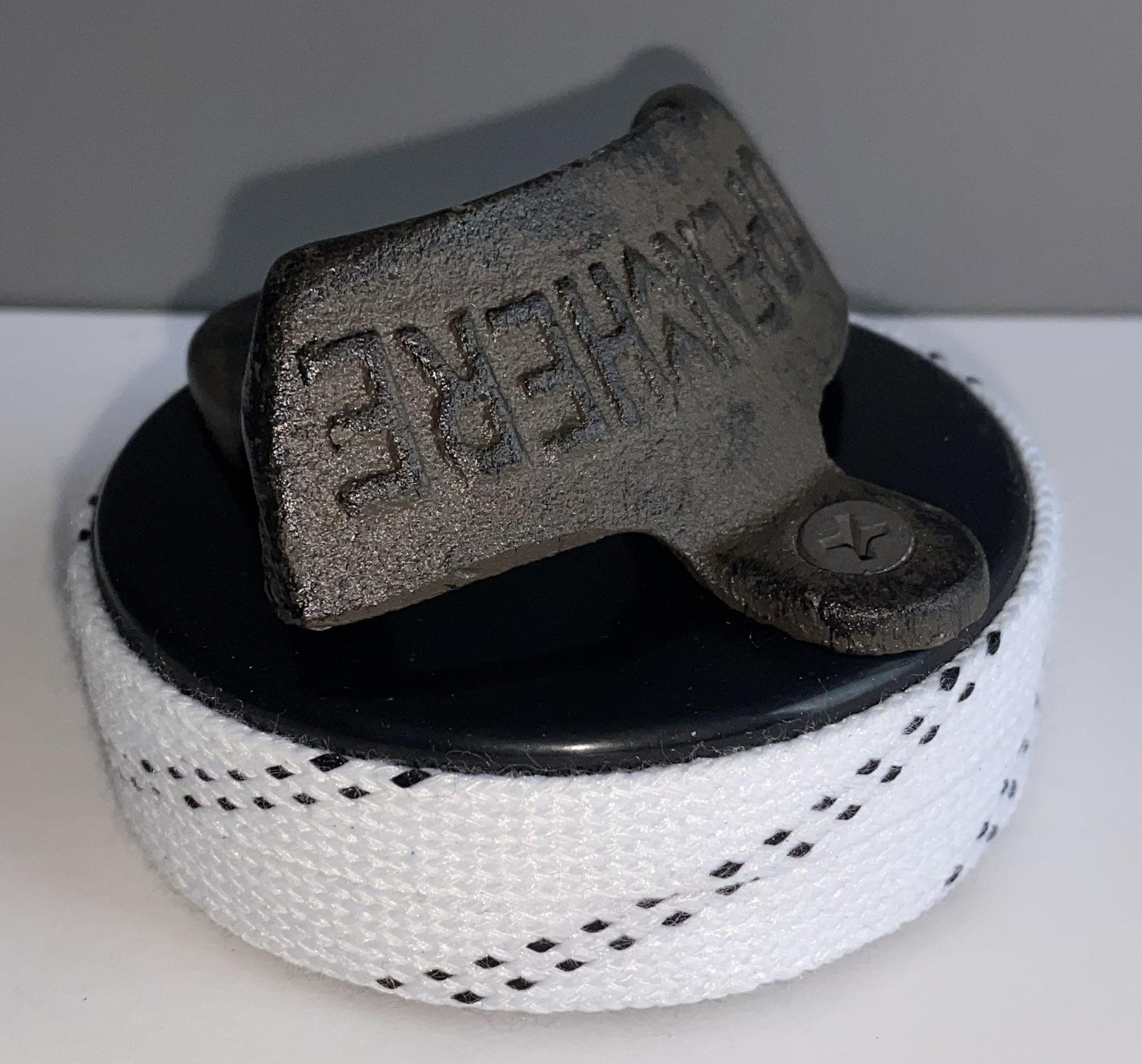Hockey Puck Bottle Opener: Hockey Laces, Gift for Hockey Fan, Coach, Dad