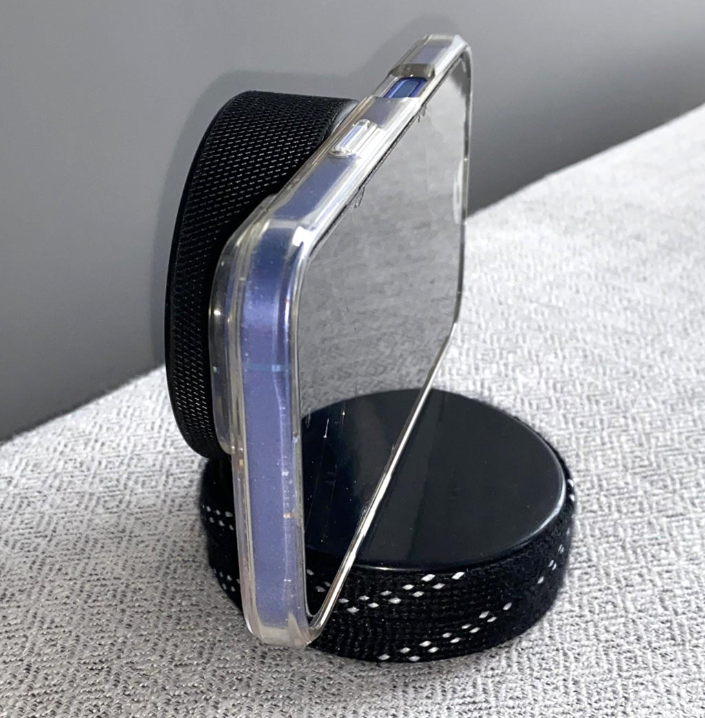 Hockey Puck Phone Stand: Hockey Laces, Team Colors, Gift for Hockey Player, Coach, Mom, Dad, Fan