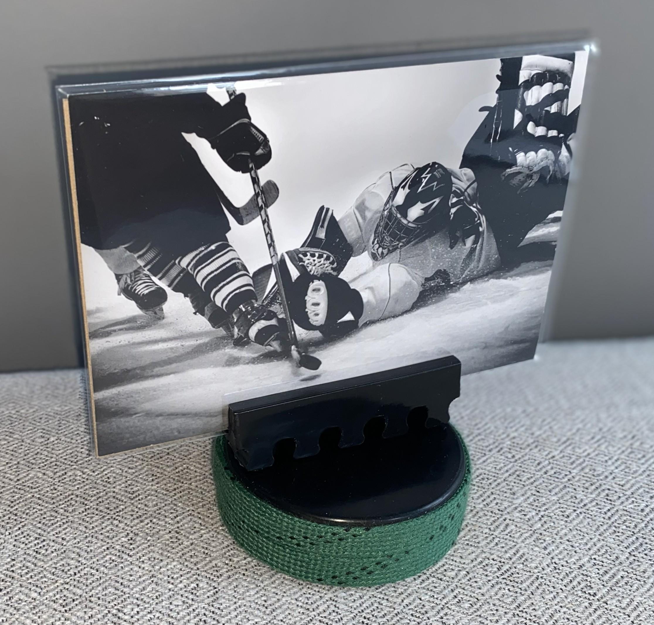 Hockey Puck Photo Holder: Hockey Gift, Room Decor
