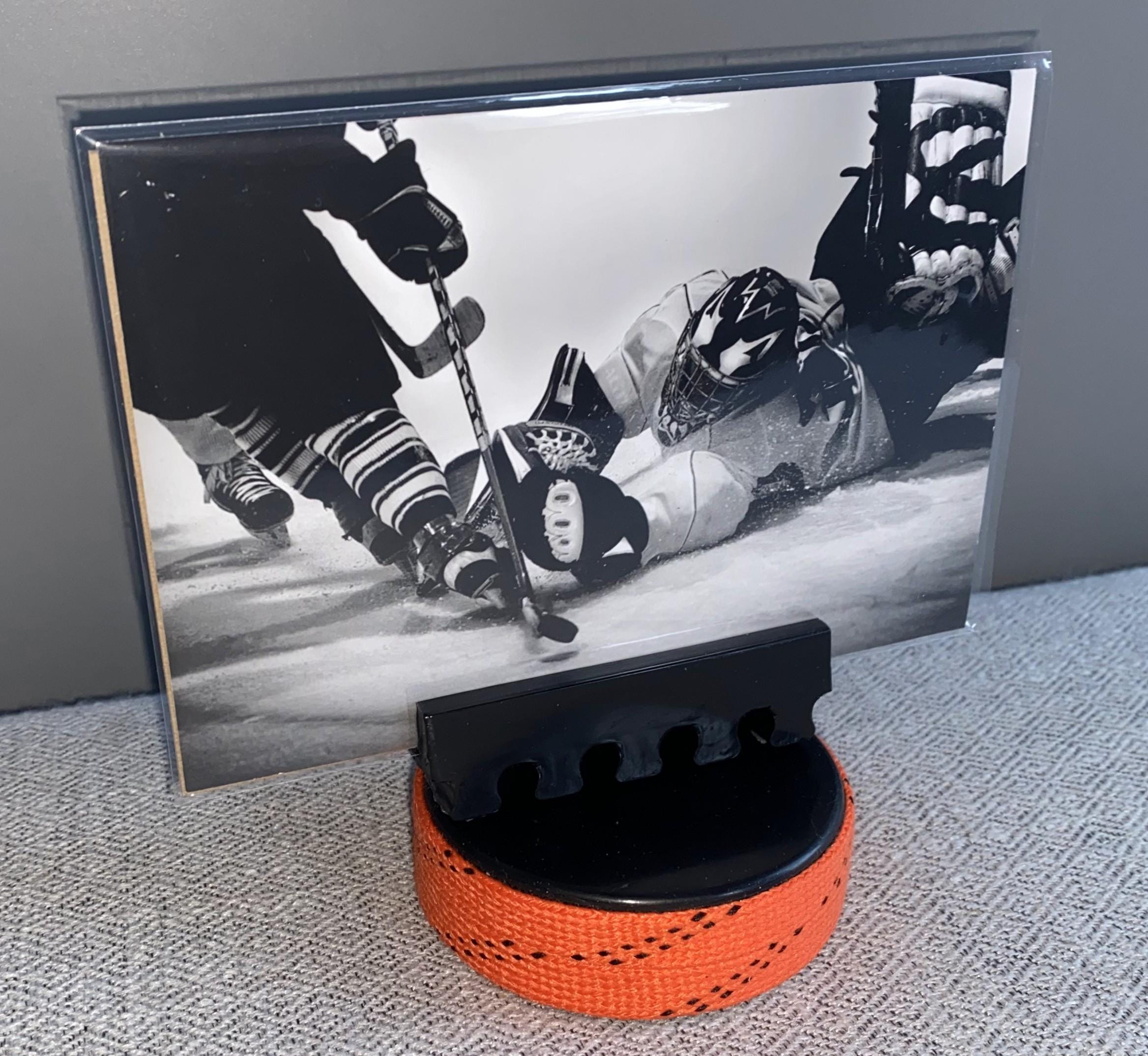 Hockey Puck Photo Holder: Hockey Gift, Room Decor