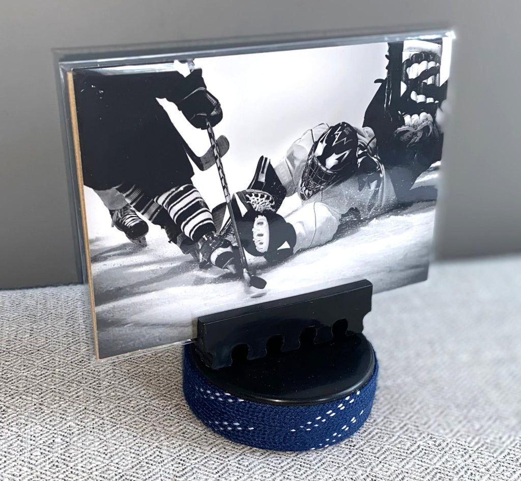 Hockey Puck Photo Holder: Hockey Gift, Room Decor