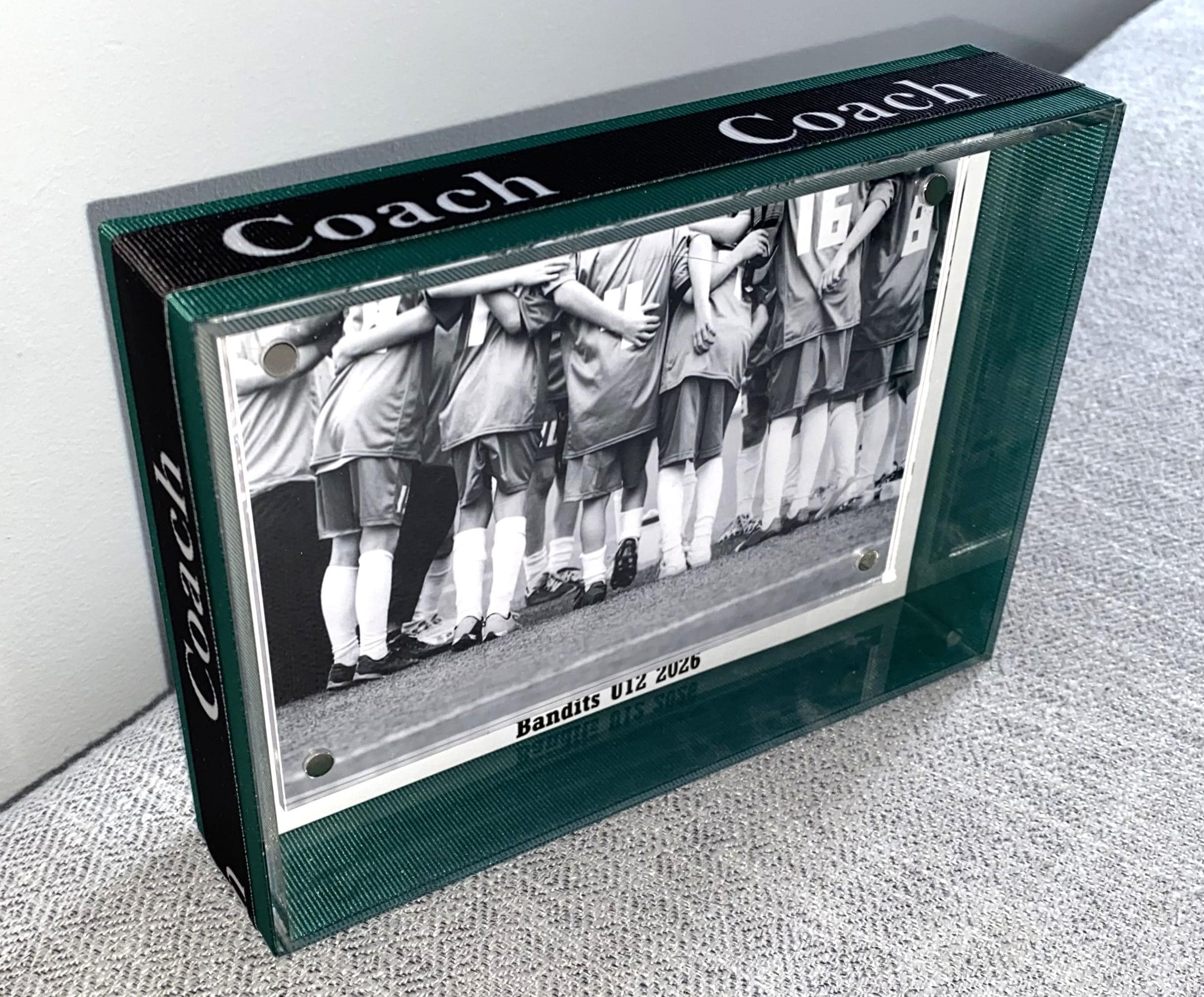 Soccer Coach Custom Photo Frame, Team Colors, Team Signing, 4x6, Any Sport, Baseball, Lacrosse