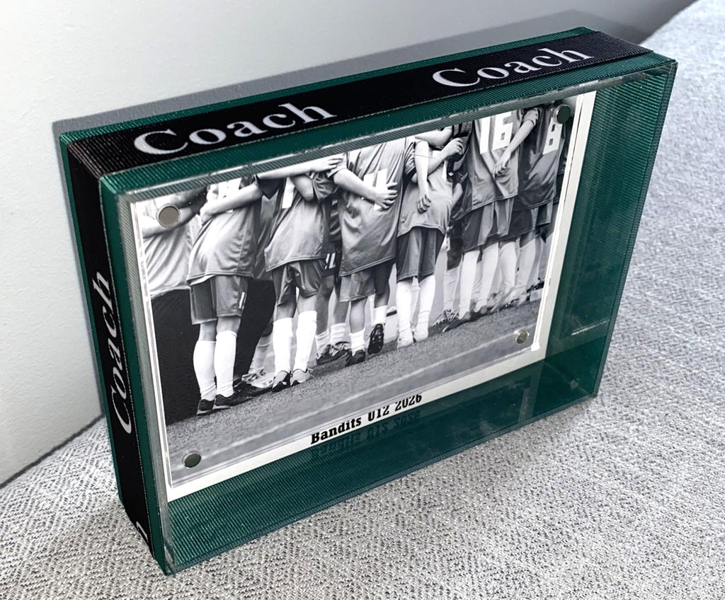 Baseball Coach Custom Photo Frame, Team Colors, 4x6, Any Sport, Lacrosse, Soccer, Softball