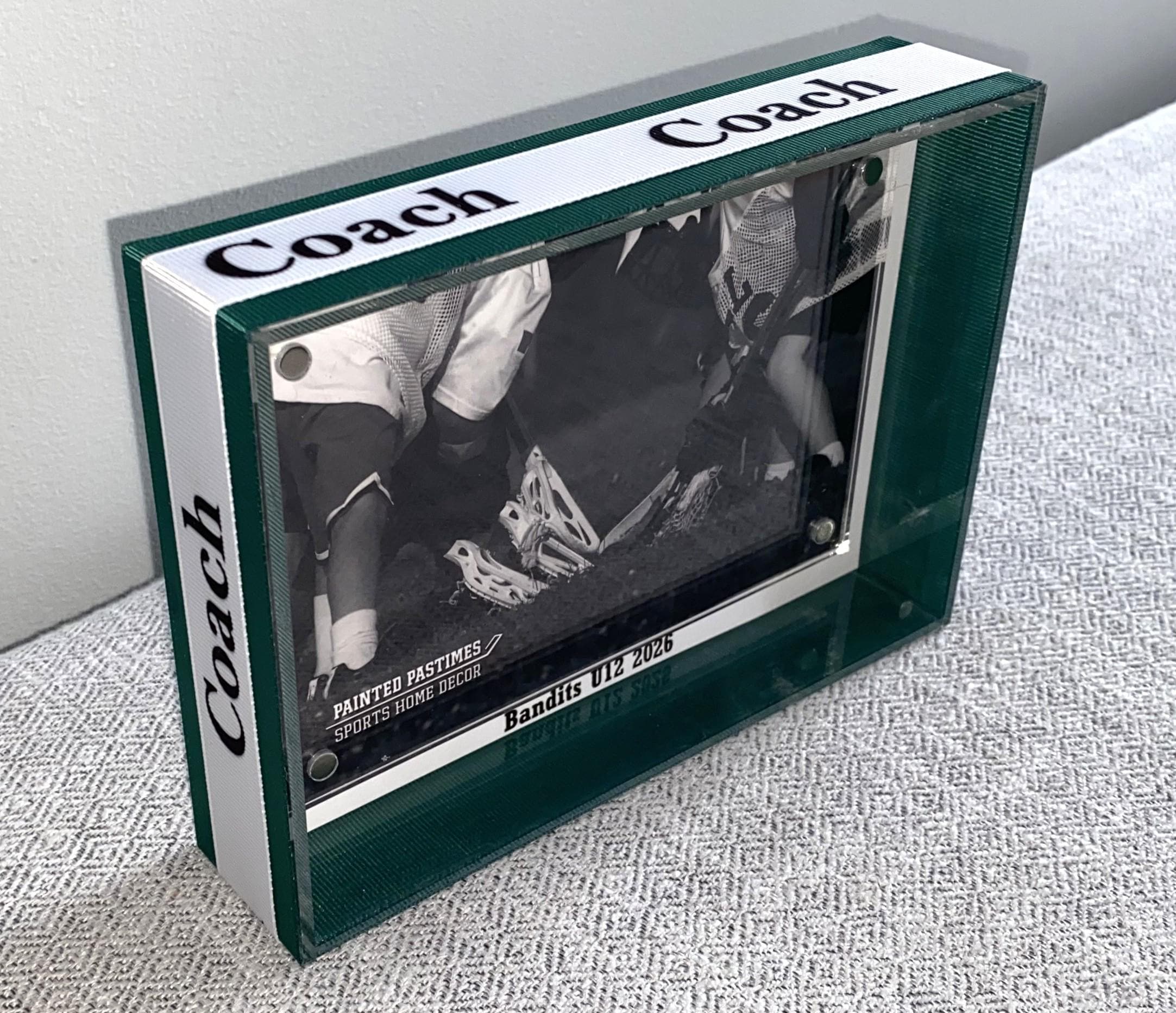 Soccer Coach Custom Photo Frame, Team Colors, Team Signing, 4x6, Any Sport, Baseball, Lacrosse