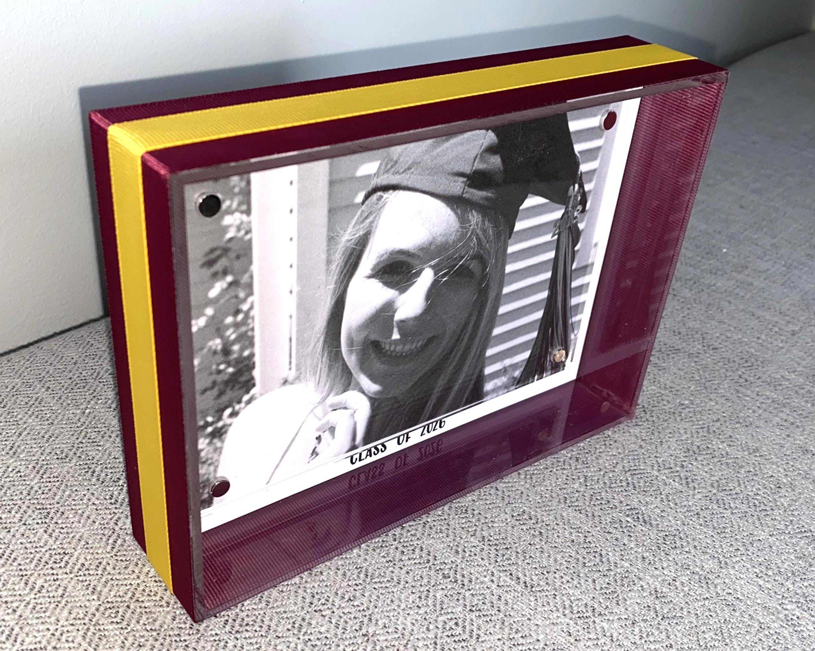 Personalized Graduation Frame: Custom School Color Photo Frame, Senior Gift, High School, College Graduation Gift