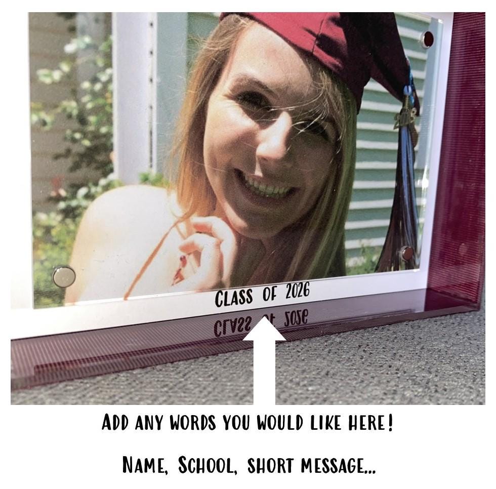 Graduation Frame: Custom School Color Photo Frame, Senior Gift, High School, College Graduation Gift