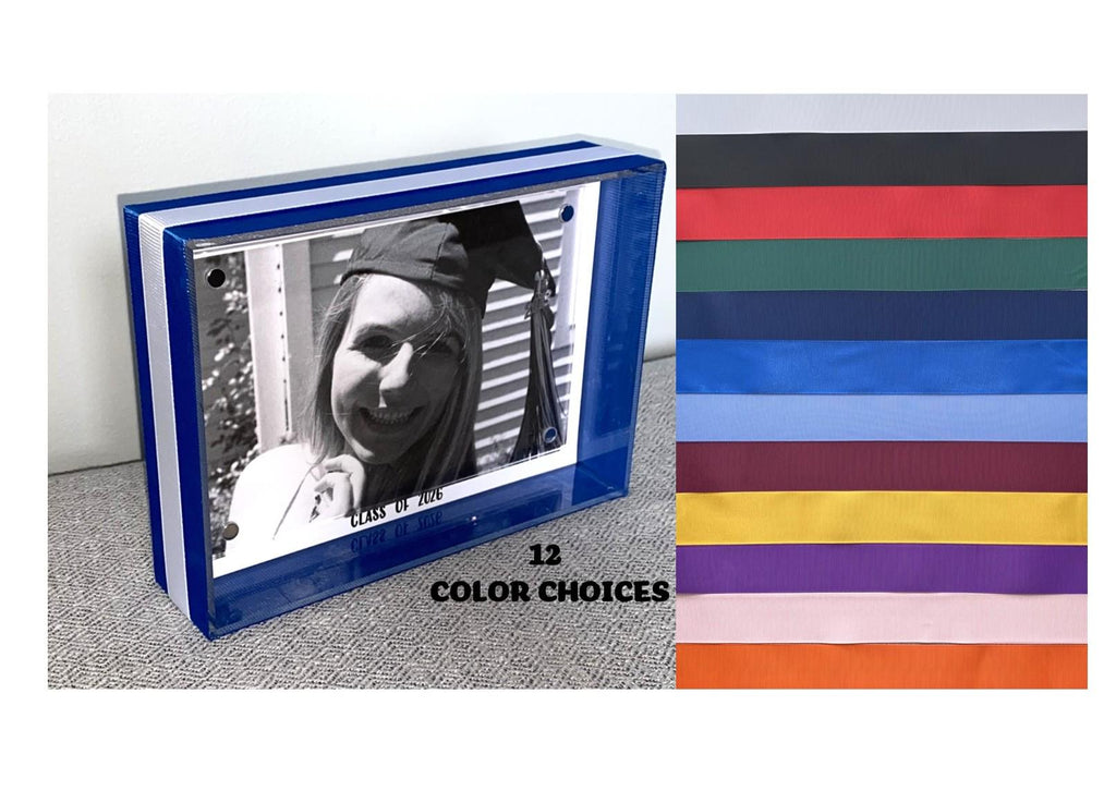 Personalized Graduation Frame: Custom School Color Photo Frame, Class of 2026, Senior Gift, High School, College Graduation Gift
