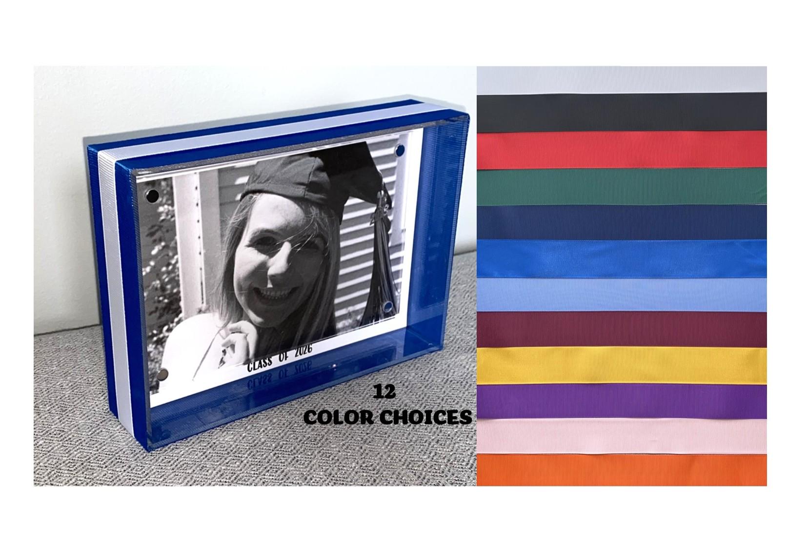 Personalized Graduation Frame: Custom School Color Photo Frame, Class of 2026, Senior Gift, High School, College Graduation Gift