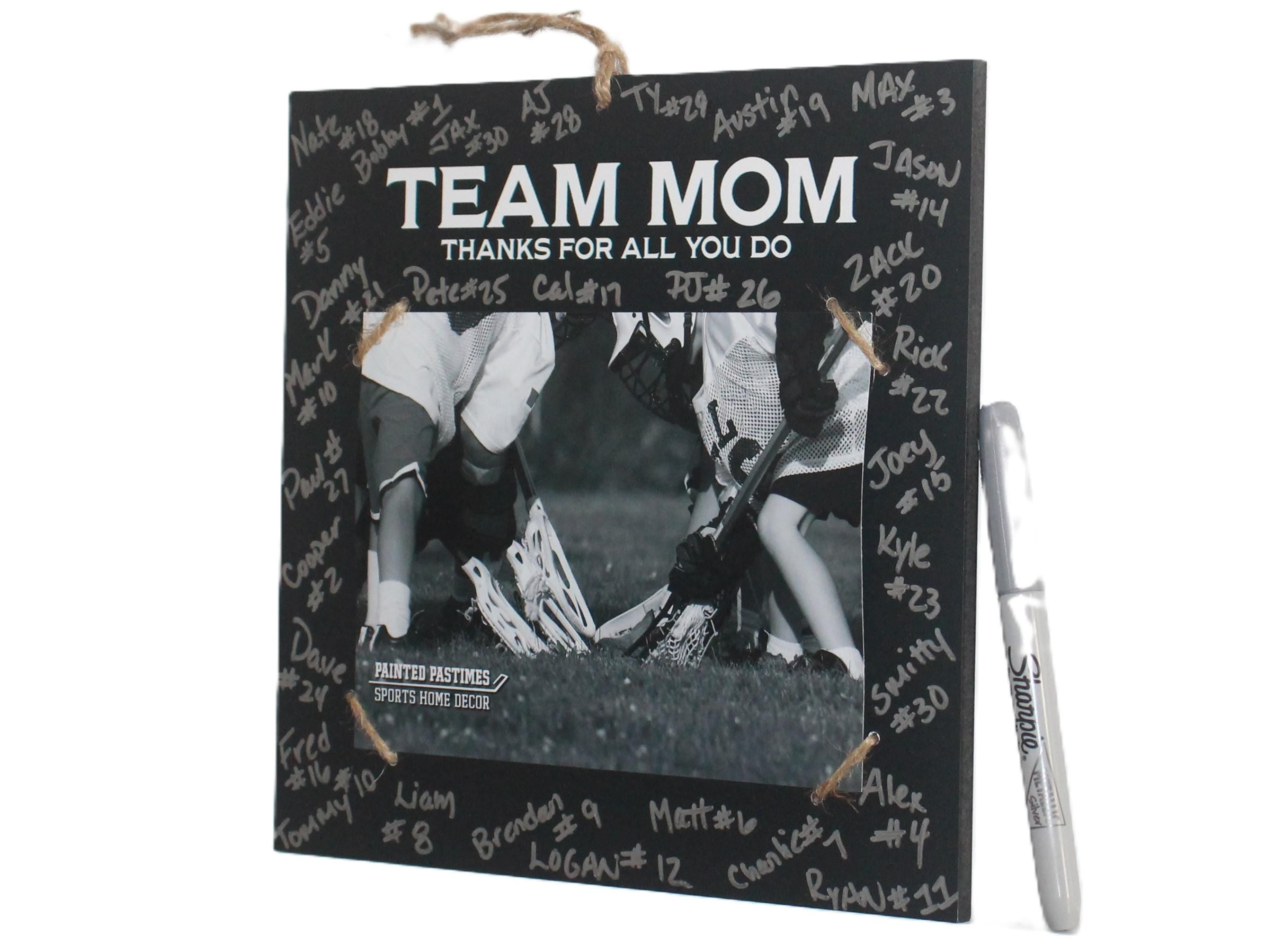 Personalized Team Mom Photo Frame: End of Season Sports Gift, Lacrosse, Baseball, Softball, Track