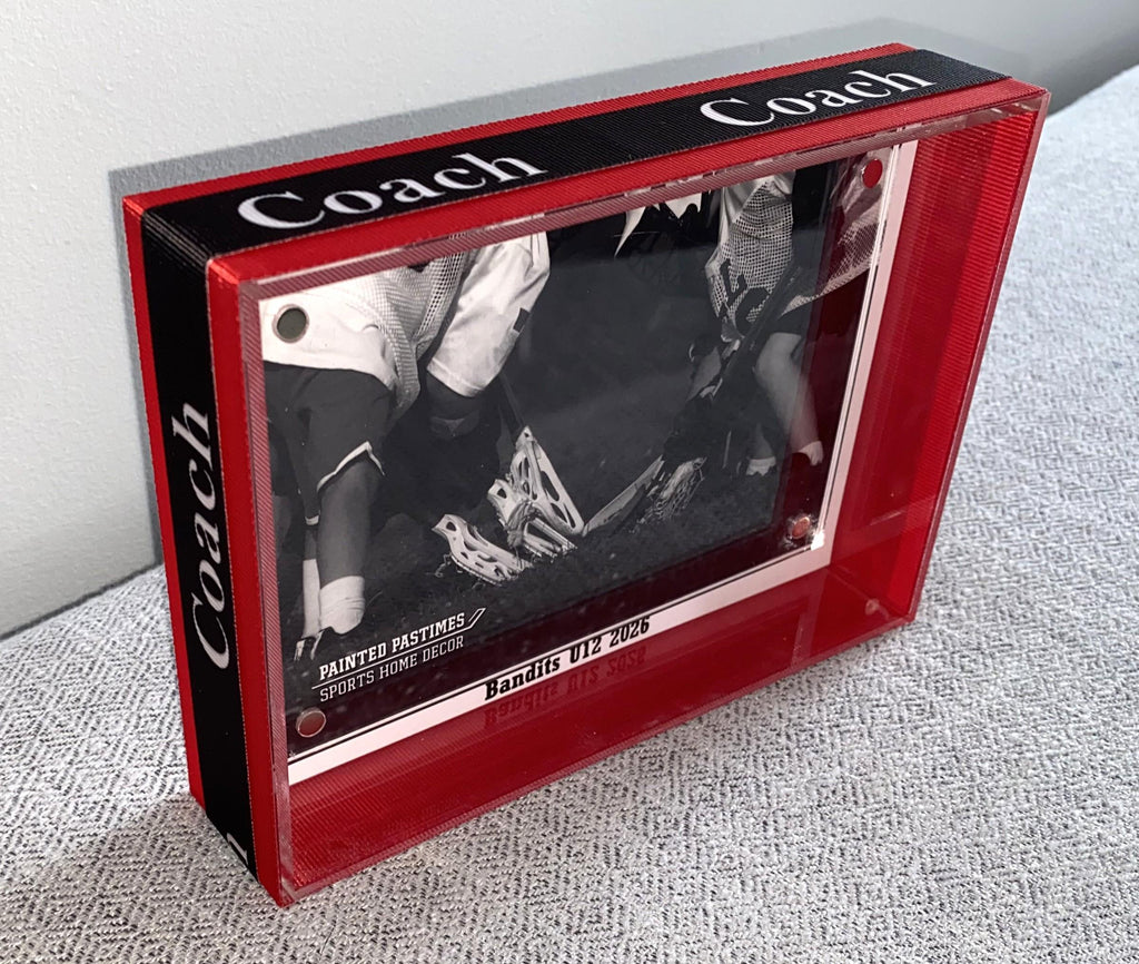 Lacrosse Coach Custom Photo Frame, Team Colors, Team Signing, 4x6, Any Sport, Baseball, Soccer