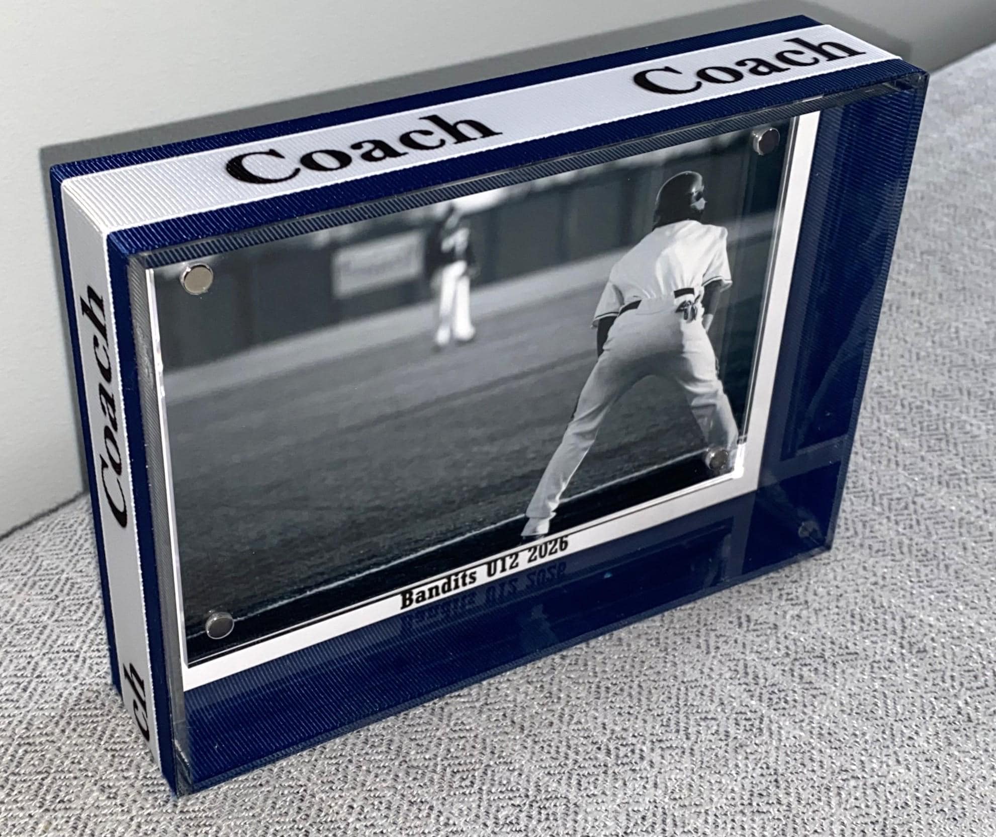 Lacrosse Coach Custom Photo Frame, Team Colors, Team Signing, 4x6, Any Sport, Baseball, Soccer