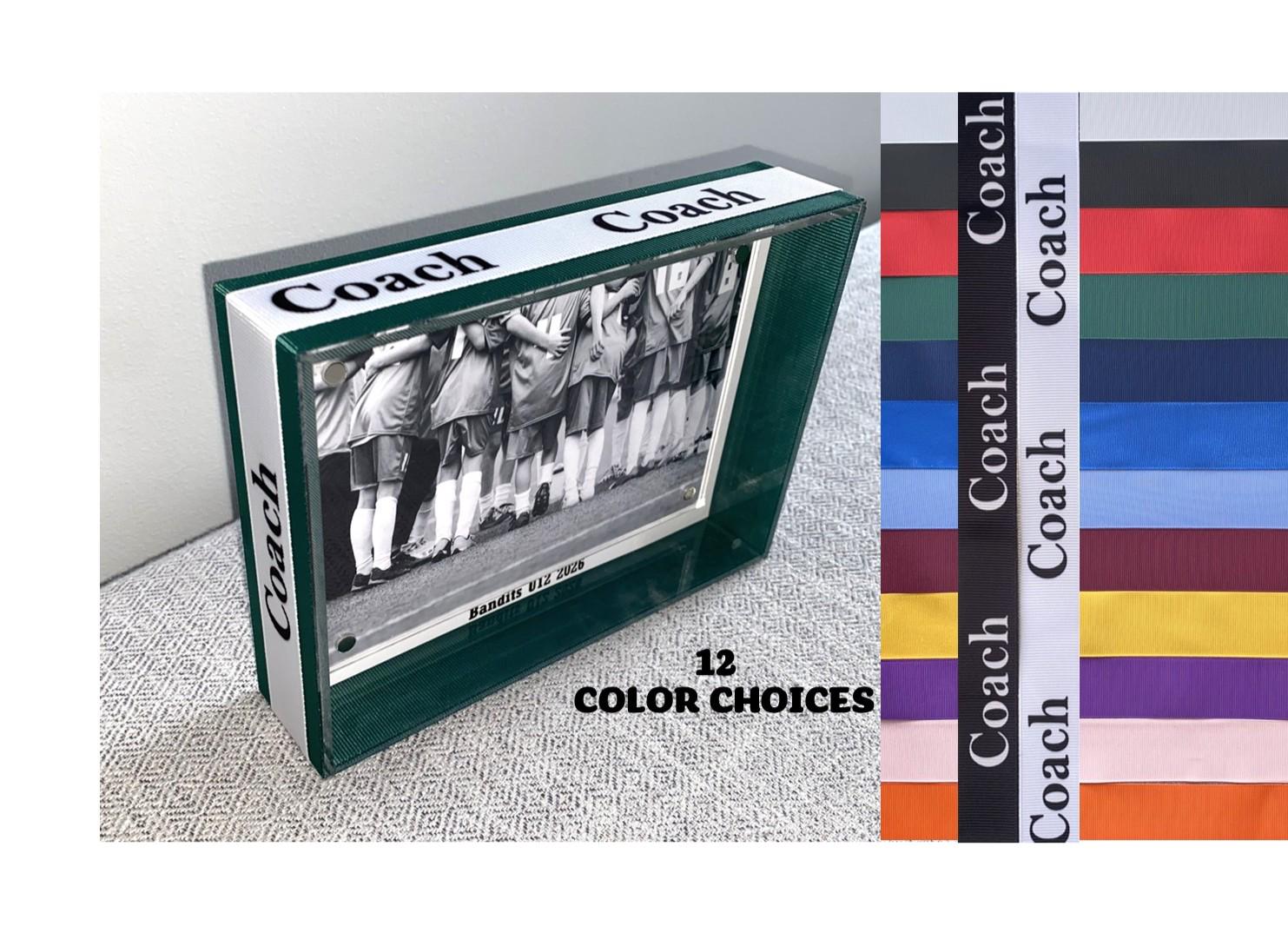 Soccer Coach Custom Photo Frame, Team Colors, Team Signing, 4x6, Any Sport, Baseball, Lacrosse