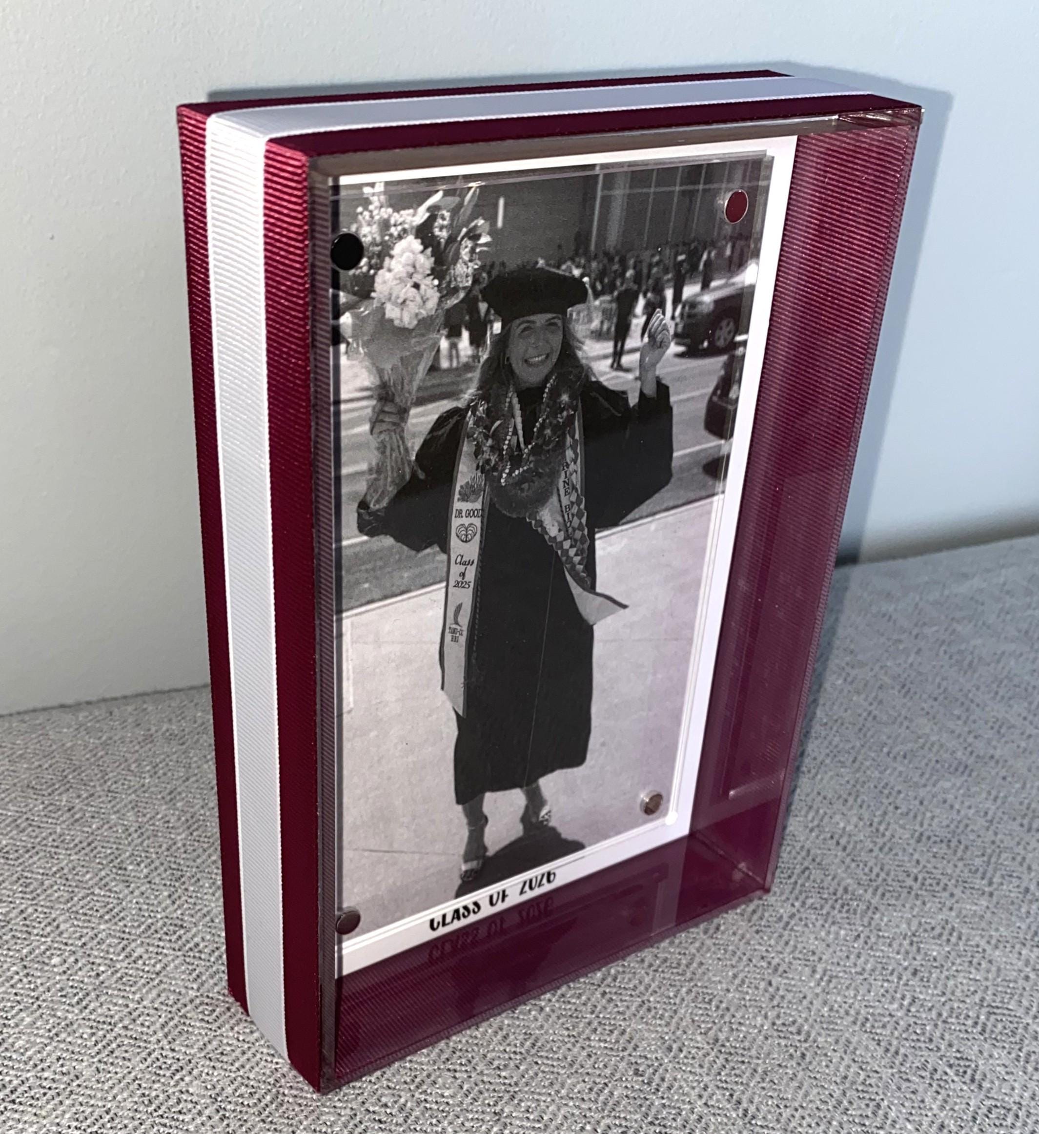 Personalized Graduation Frame: Custom School Color Photo Frame, Senior Gift, High School, College Graduation Gift