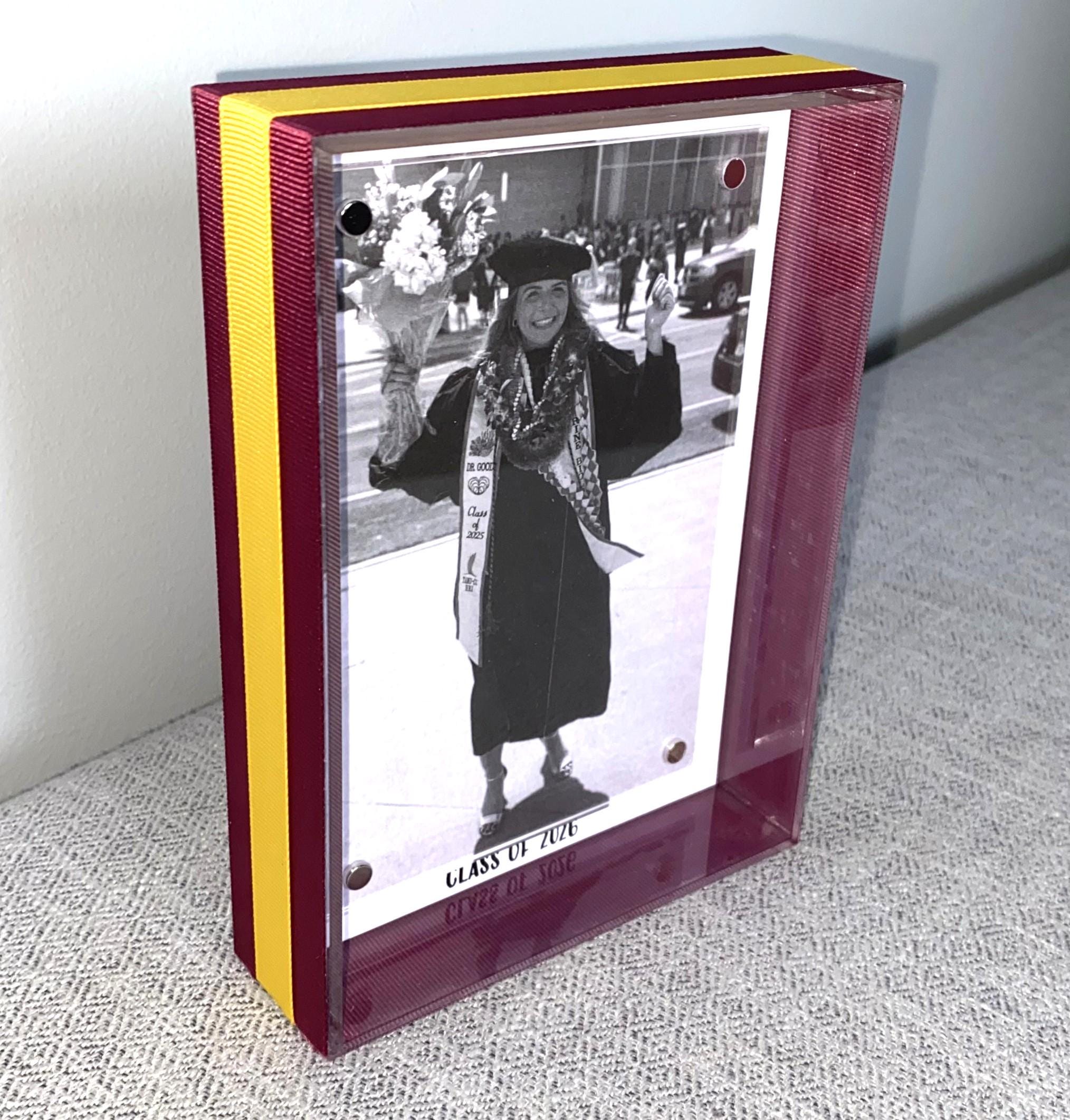 Personalized Graduation Frame: Custom School Color Photo Frame, Class of 2026, Senior Gift, High School, College Graduation Gift
