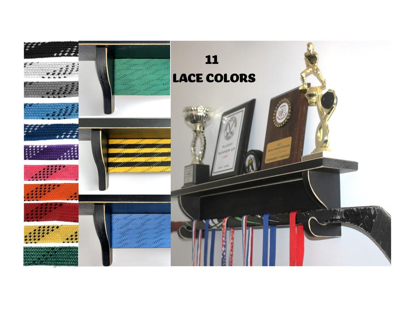 Hockey Laces Trophy Shelf: Hockey Memorabilia Display, Hockey Player Wall Decor