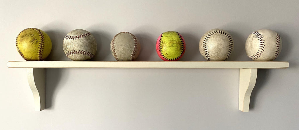 Softball Display Shelf for Ball Collection: Softball Player Room Decor
