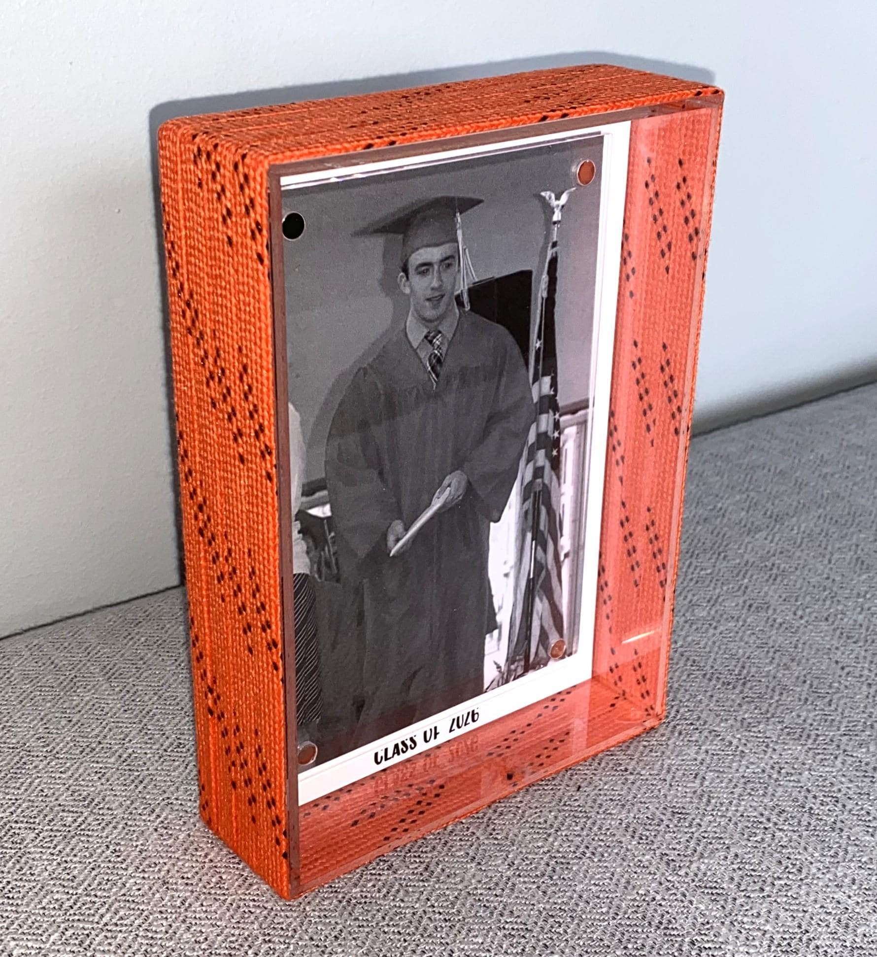 Hockey Laces Graduation Frame: Custom Photo Frame, 4x6, Class of 2026, High School or College Senior Gift