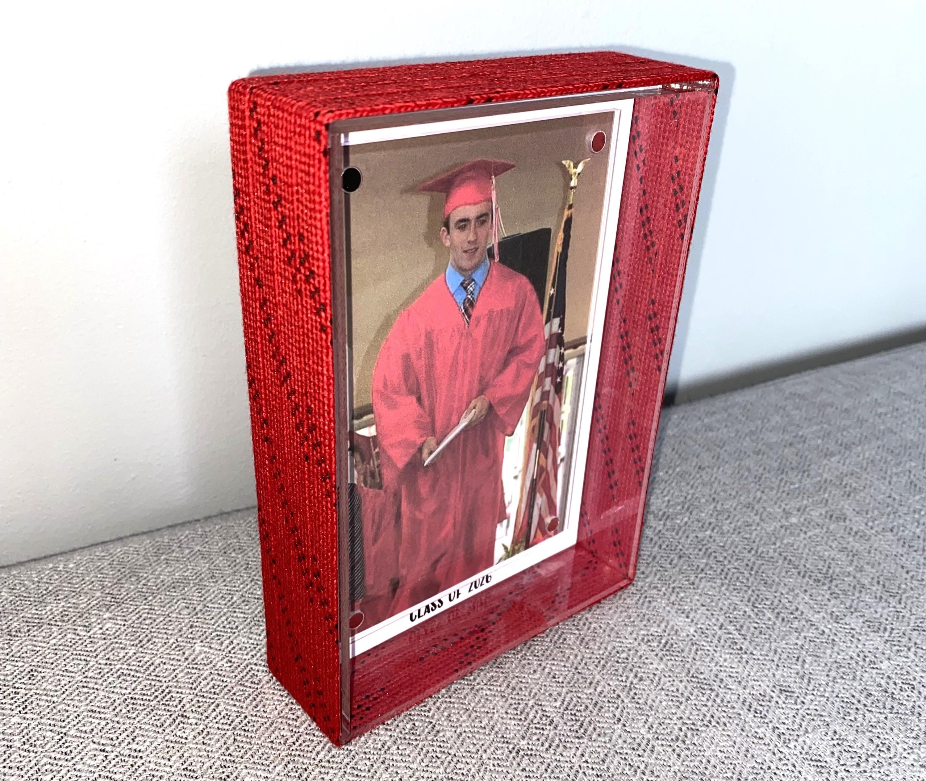 Hockey Laces Graduation Frame: Custom Photo Frame, 4x6, Class of 2026, High School or College Senior Gift