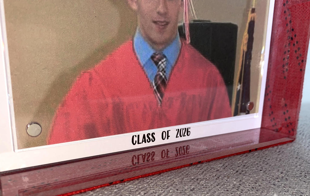 Hockey Laces Graduation Frame: Custom Photo Frame, 4x6, Class of 2026, High School or College Senior Gift