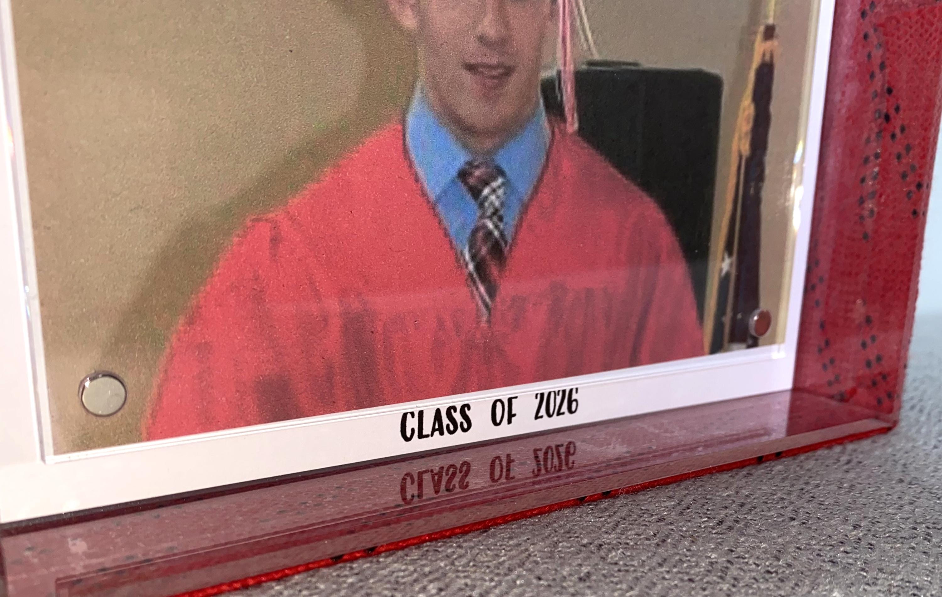 Hockey Laces Graduation Frame: Custom Photo Frame, 4x6, Class of 2026, High School or College Senior Gift