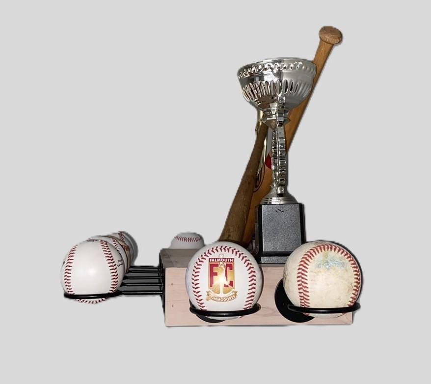 Baseball Trophy Display Shelf with Bat and Medal Holder, Ball Display Rack for Memorabilia, Awards, Trophies and Signed Baseballs