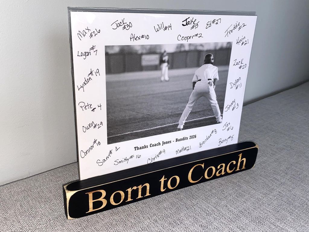 Personalized Coach Photo Display: 'Born to Coach' Frame, Lacrosse Team Gift, All Sports