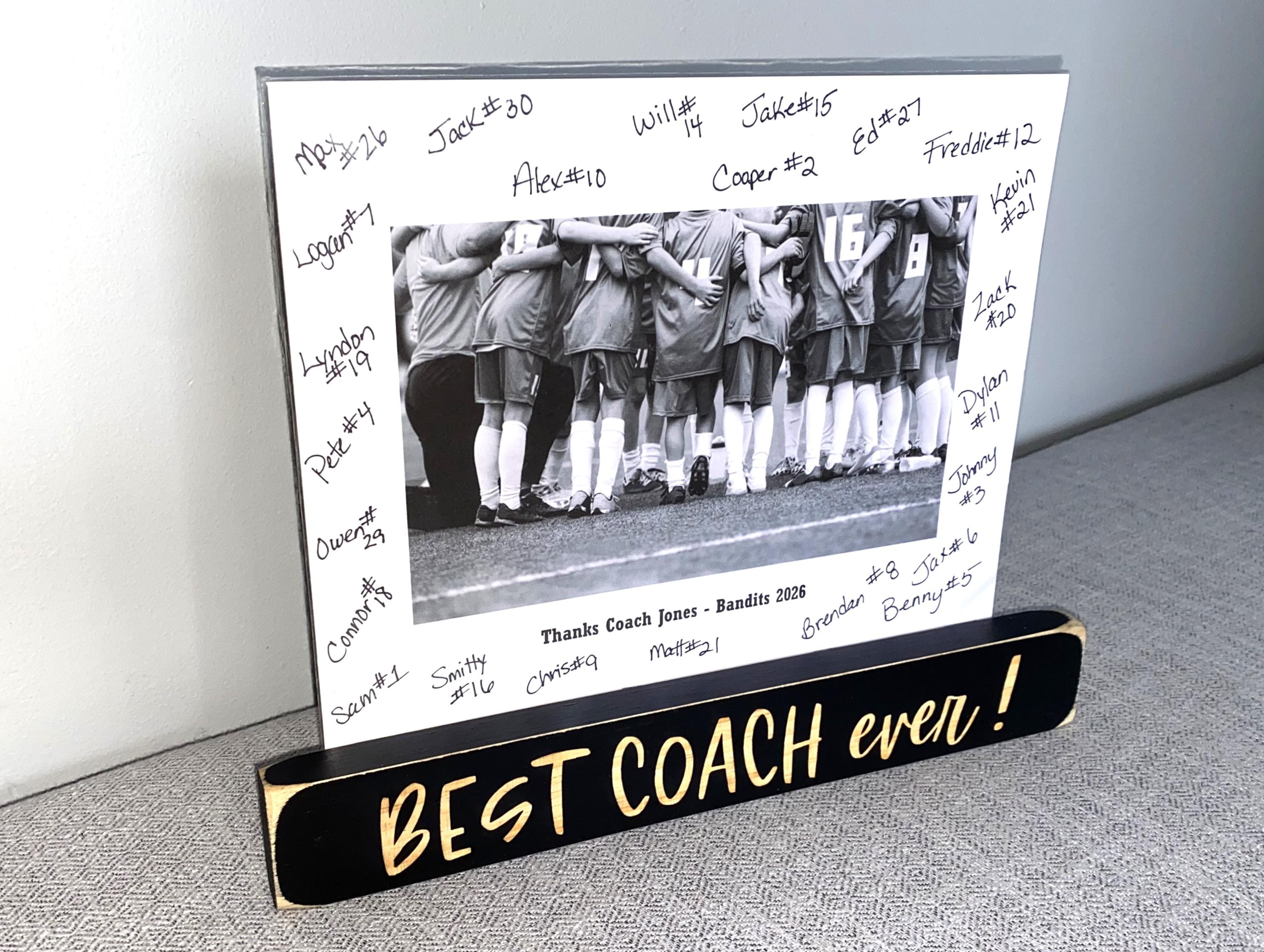Personalized Coach Photo Display: 'Best Coach Ever' Frame, Baseball Team Gift, All Sports