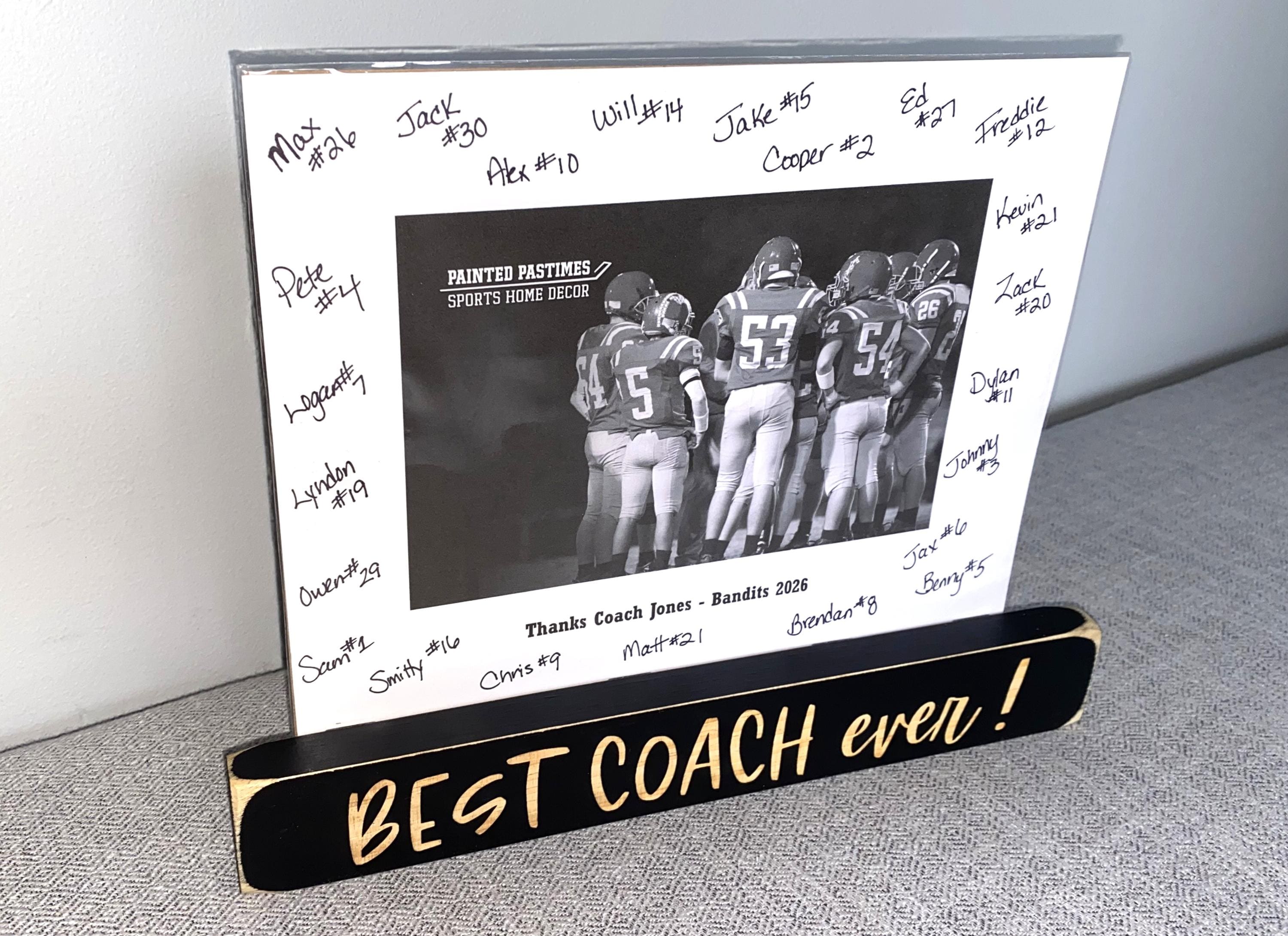 Personalized Coach Photo Display: 'Best Coach Ever' Frame, Baseball Team Gift, All Sports