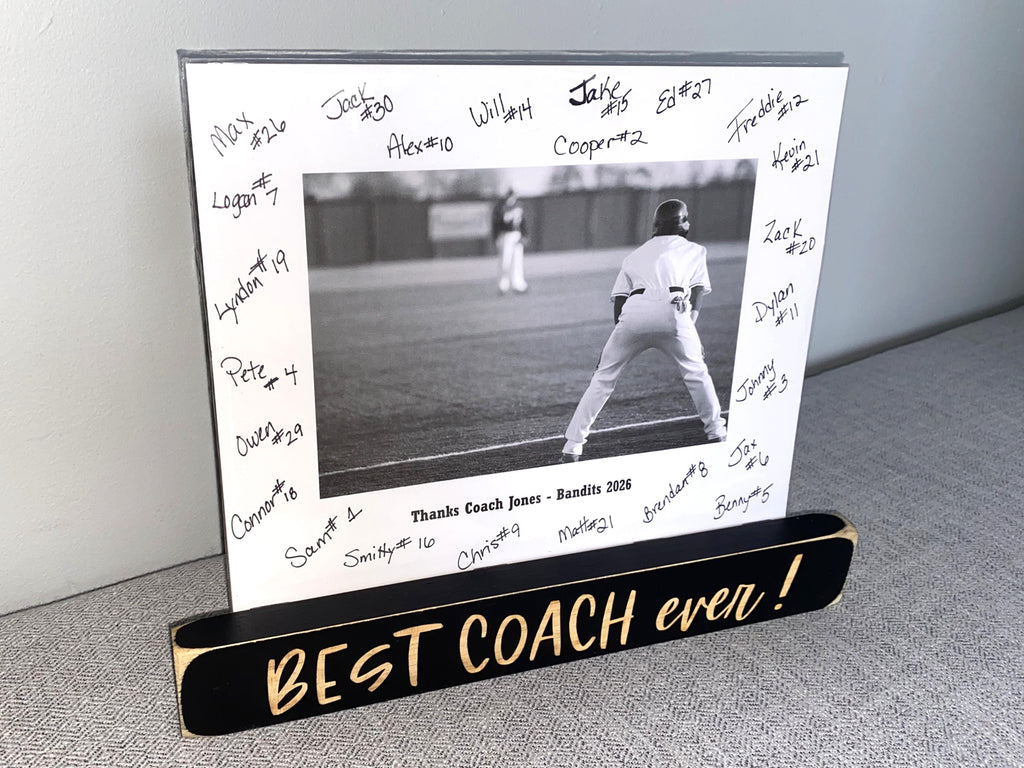 Personalized Coach Photo Display: 'Best Coach Ever' Frame, Lacrosse Team Gift, All Sports