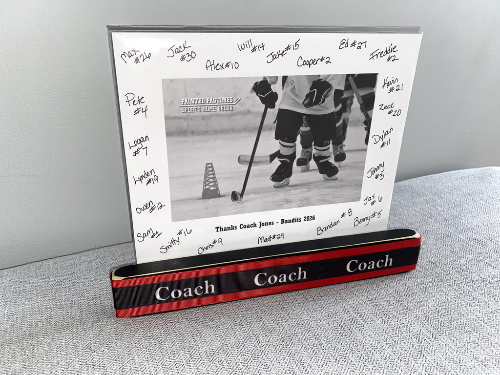 Personalized Coach Photo Display: Custom Team Colors Frame, Baseball Team Gift, All Sports