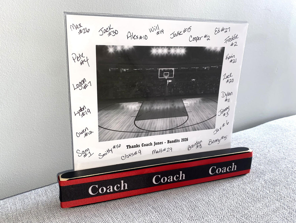 Personalized Coach Photo Display: Custom Team Colors Frame, Baseball Team Gift, All Sports
