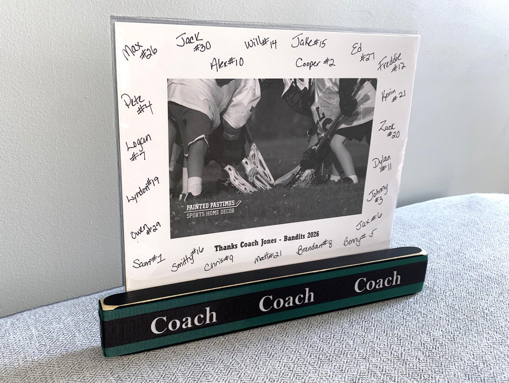 Personalized Coach Photo Display: Custom Team Colors Frame, Lacrosse Team Gift, All Sports