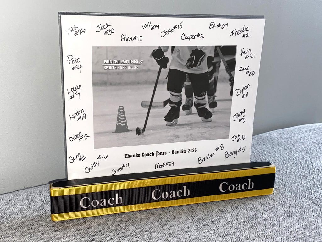 Personalized Coach Photo Display: Custom Team Colors Frame, Baseball Team Gift, All Sports