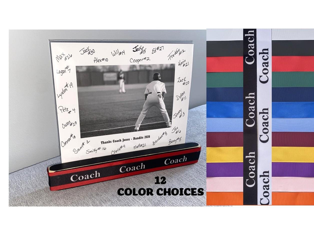 Personalized Coach Photo Display: Custom Team Colors Frame, Baseball Team Gift, All Sports